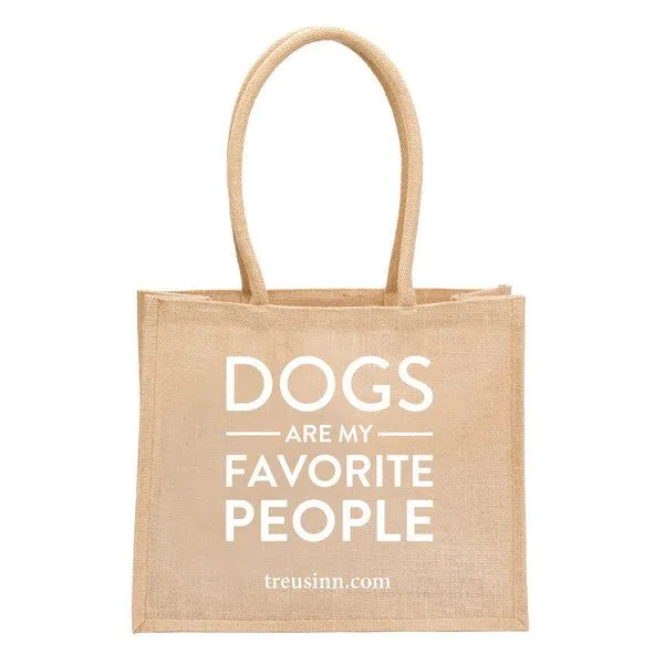 Treusinn Treusinn Eco Shopper "Dogs Favorite People" 100% Jutegewebe, Weiß, – Produktbild 1 von 3