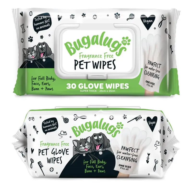 Bugalugs Bugalugs Fellpflege Bugalugs Reinigungshandschuhe für Hunde & Katzen Fellpflege Pfotenpfle, (1-St), Pfoten, Weiß, – Produktbild 5 von 5