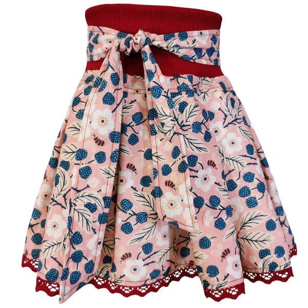 liebewicht liebewicht Rock Faltenrock rosa geblümt bio für Mädchen Gr.80-164, Rose, – Produktbild 4 von 6
