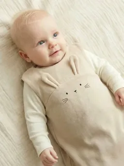 Vertbaudet Baby Sommerschlafsack aus Jersey HASE ärmellos TOG 1 sandfarben – Produktbild 1 von 1