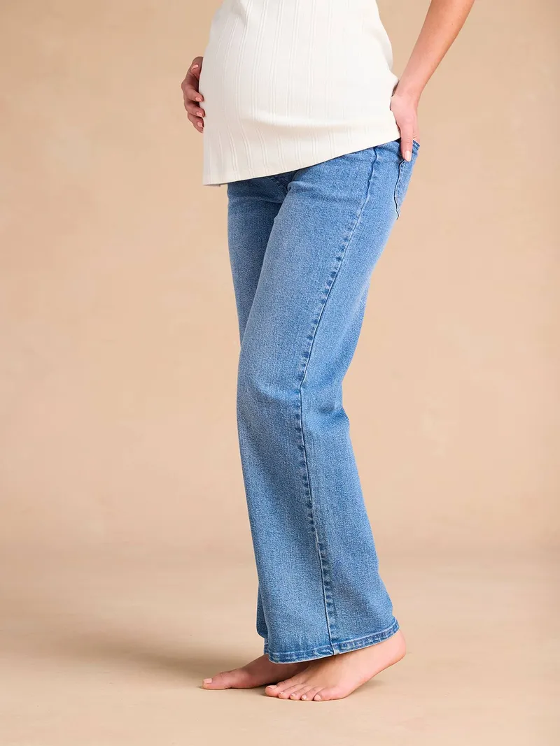 Envie De Fraise Weite Umstandsjeans mit Seamless-Einsatz ENVIE DE FRAISE, Blue stone, – Produktbild 3 von 4