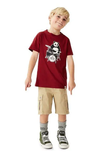 Band of Rascals Band of Rascals Panda T-Shirt, Brick-red, – Produktbild 3 von 4