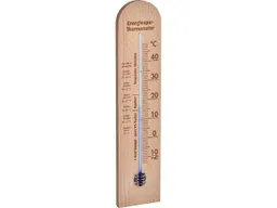 Energiespar-Thermometer für den Innenbereich aus Buchenholz, mit neutraler Skalierung – Produktbild 1 von 1