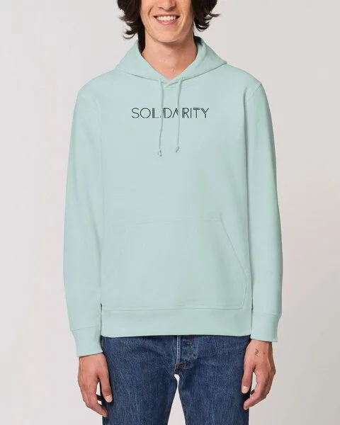 Human Family Human Family Bio Unisex Hoodie - "Drum - Solidarity", Türkisblau (blau), – Produktbild 2 von 4