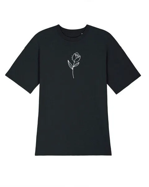 Human Family Human Family Bio Damen oversize T-Shirt-Kleid "Flower", Schwarz, – Produktbild 1 von 3