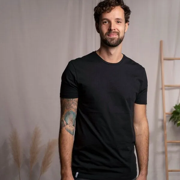 Vresh Clothing Vresh Clothing Vinn - T-Shirt aus Biobaumwolle, Schwarz, – Produktbild 4 von 4