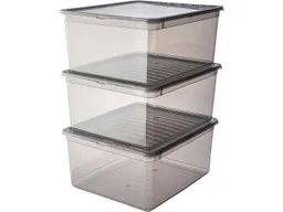 Keeeper Keeeper 3er-Pack Aufbewahrungsbox 'Bea' mit Deckel, air control, 3 x 18 l, transparent – Produktbild 1 von 1