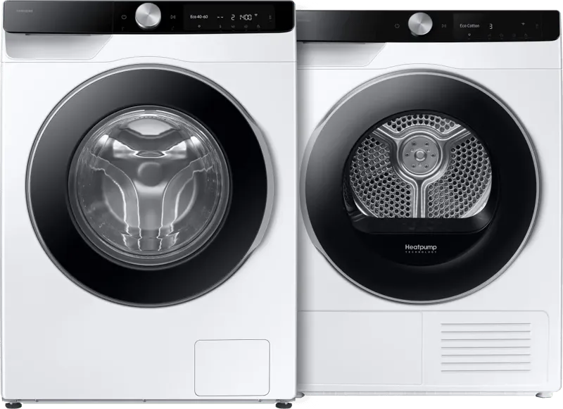 Samsung Samsung WW90DG6U85LK AI Wash + Samsung DV90DG6845LKU3 AI Dry, Weiß, – Produktbild 1 von 1