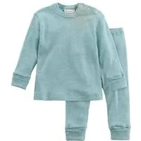hessnatur hessnatur Pyjama aus Bio-Baumwolle mit Merinowolle und Seide, Mint, – Produktbild 1 von 1