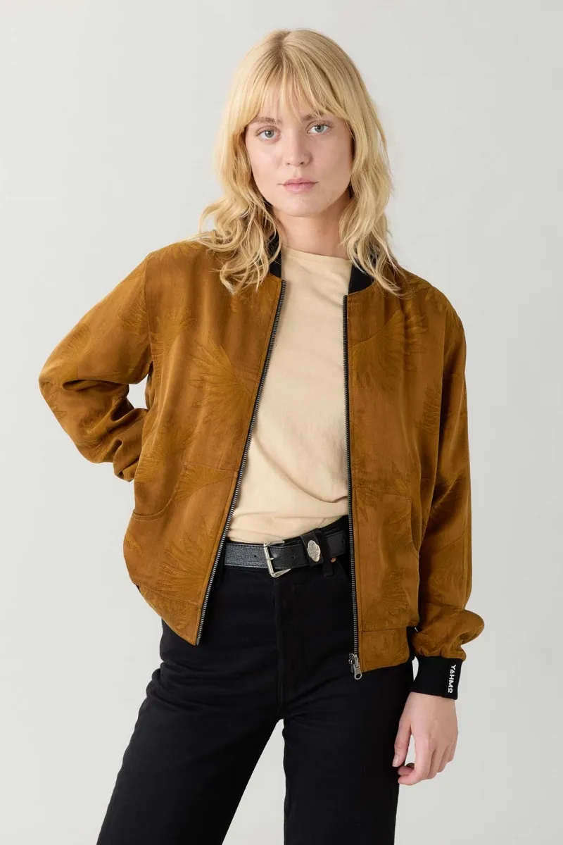 Yahmo Yahmo Damen vegan Jacke Bomber Reversible Ruth Sandelholz/Schwarz, Schwarz, – Produktbild 2 von 2