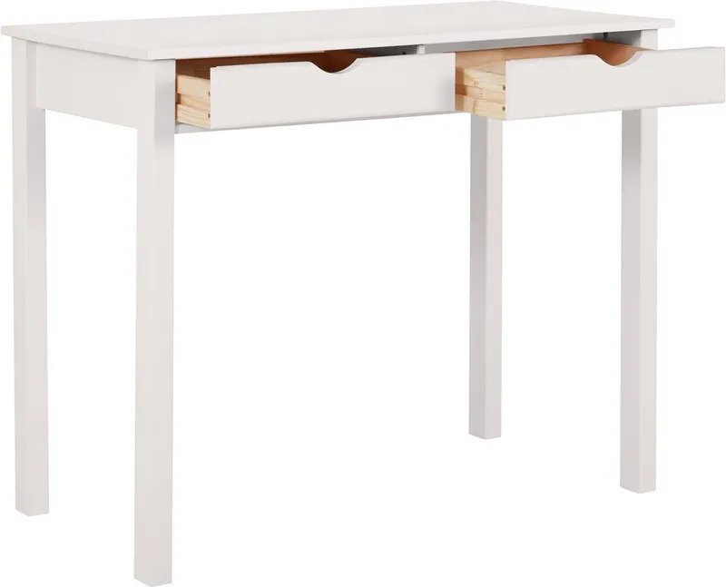 Home affaire Schreibtisch Gava, massives Kiefernholz, für das home office, Breite 100/120/140 cm, Weiß, – Produktbild 3 von 8