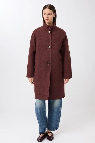 LangerChen LangerChen Kurzer Mantel aus Walk mit Membran, Burgundy (rot), – Produktbild 2 von 4