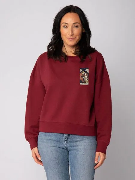 watapparel watapparel Sweatshirt Frauen Tarot The Lovers, Burgundy, – Produktbild 2 von 2