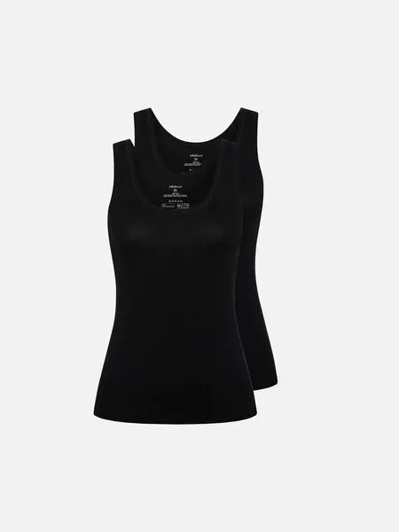 erlich textil erlich textil Light Touch Tanktop im 2er Pack aus weichem Modal, made in Europe, Schwarz, – Produktbild 2 von 3