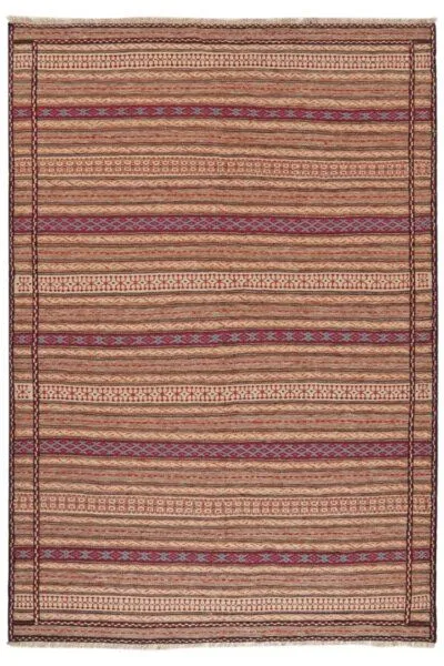 Rugtales Kelim Kordi Rugtales aus Schurwolle, Braun, – Produktbild 3 von 4