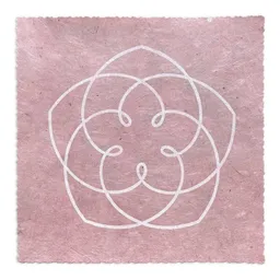 Veskor Cassiopeia Veskor Cassiopeia VENUS FLOWER Heilige Geometrie Linoldruck | 16 × 16 cm | Weiß auf Blush-Rosa – Produktbild 1 von 1