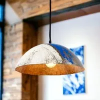 Moogoo Creative Africa Moogoo Creative Africa Deckenlampe Hängeleuchte aus recycelten Ölfässern 38-42cm Durchmesser Industrial Design Upcycling, Blauweiss, – Produktbild 1 von 1