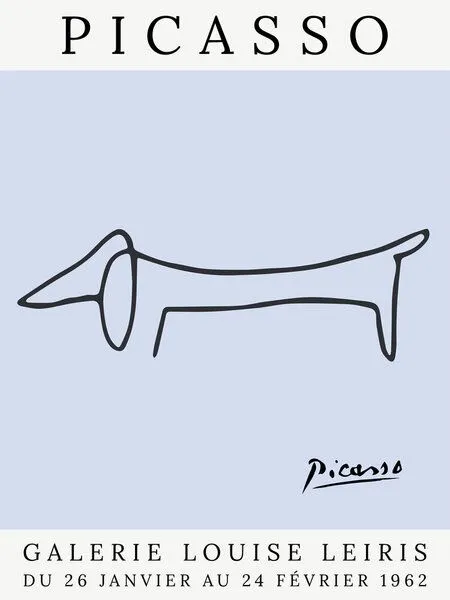 Photocircle Photocircle Poster / Leinwandbild - Picasso Hund – blau – Produktbild 1 von 4