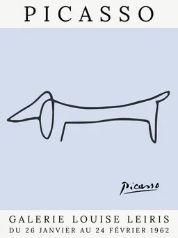 Photocircle Photocircle Poster / Leinwandbild - Picasso Hund – blau – Produktbild 1 von 1