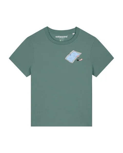 watapparel watapparel T-Shirt Frauen Swimmingpool chilling, Green bay, – Produktbild 1 von 3