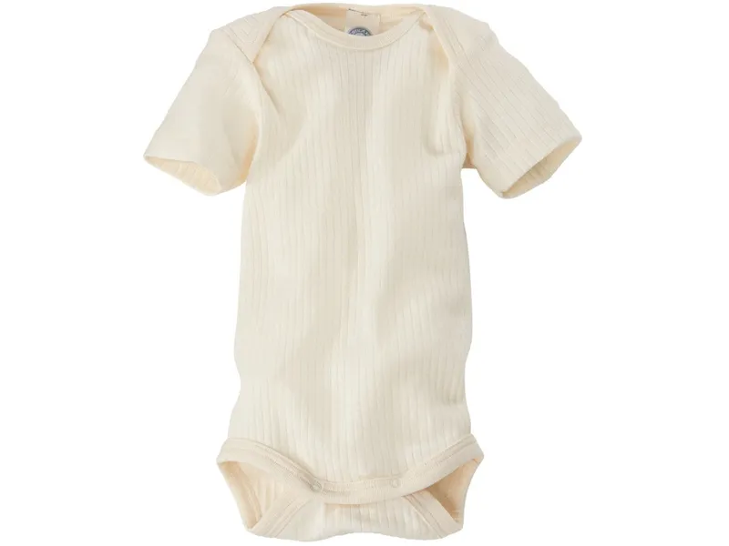 Cosilana Cosilana Baby Body Kurzarm Bio Baumwolle kbT Wolle Seide, Natur, – Produktbild 1 von 3