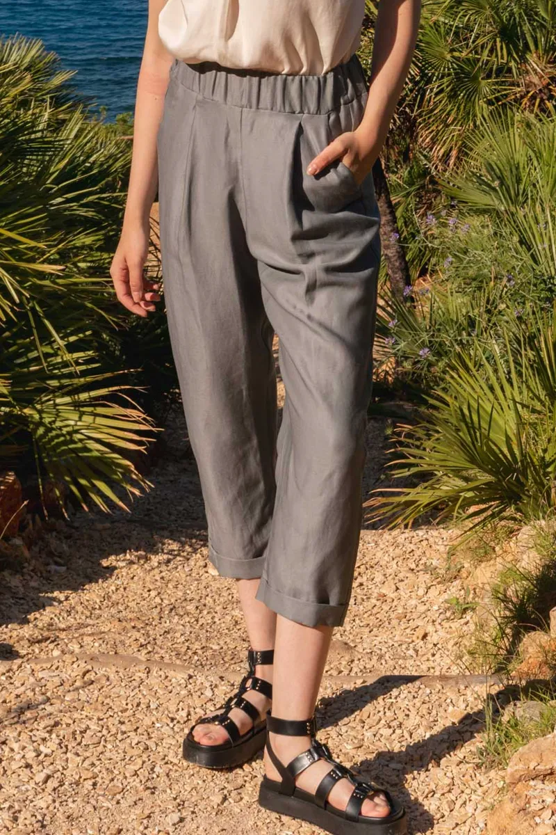 WiDDA Widda Damen vegan Hose Plissee Jupp Grau, Grau, – Produktbild 2 von 2