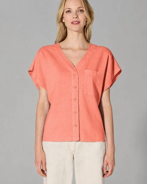 HempAge HempAge Weite Bluse Hanf/Biobaumwolle, Peach (orange), – Produktbild 2 von 4