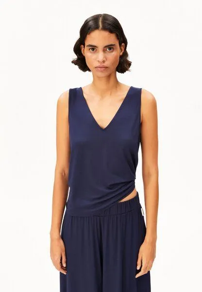 ARMEDANGELS ARMEDANGELS V-NECK Damen LENZING ECOVERO Viskose Mix, Tinted navy, – Produktbild 1 von 5