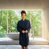 Kayori Kayori Sento - Bademantel - 35% Tencel / 65% Bio-Baumwolle, Dunkelblau, – Produktbild 1 von 1