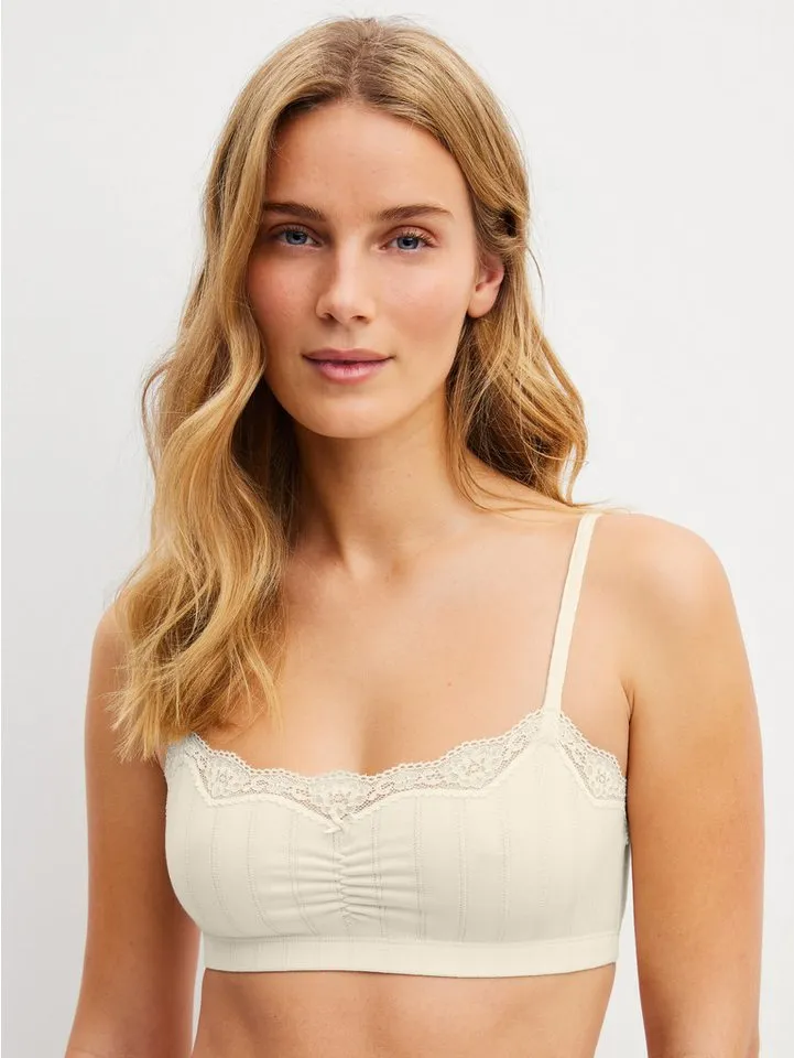 CALIDA CALIDA Bustier Etude Toujours Damen (1-tlg) mit Spitze, dezenter Raffung und bügellosem Komfort, Beige, – Produktbild 2 von 5