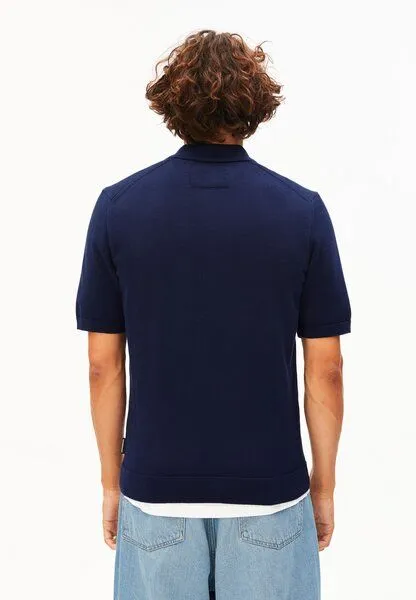 ARMEDANGELS ARMEDANGELS KNIT POLO Herren Strick-Polo aus 100% Bio-Baumwolle, Tinted navy, – Produktbild 2 von 4