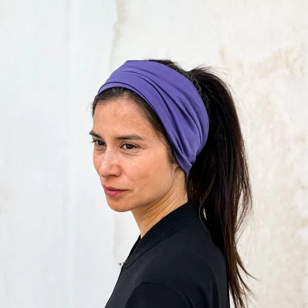 Liebe Deinen Planeten Liebe Deinen Planeten Bio breites Jersey Stirnband BASIC in vielen Farben aus elastischem Bio Baumwoll Jersey, Cosmic lilac, – Produktbild 1 von 4