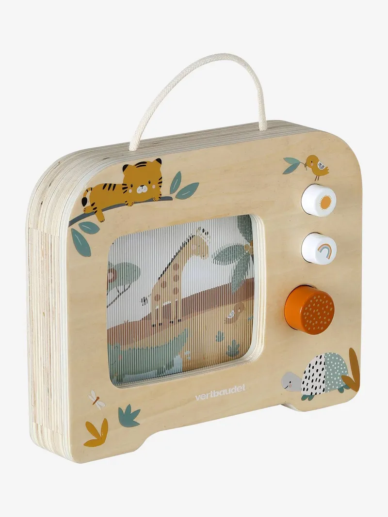 Vertbaudet Musik-Fernseher aus Holz FSC®, Gelb, – Produktbild 2 von 2