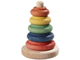 Nic natürlich spielen Steckspiel Stapelturm aus Ahorn- und Buchenholz Holzspielzeug 5 Scheiben 11 x 8 x 7 cm – Produktbild 1 von 1