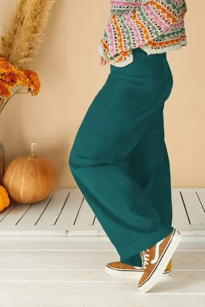 La Gitana La Gitana Damen Cordhose „Lina“ aus Stretch Bio Baumwolle, Passform: Loose Fit, Petrol (blaugrün), – Produktbild 2 von 3
