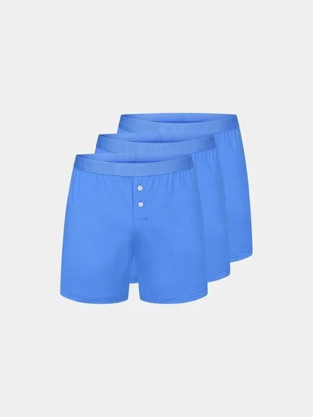 erlich textil erlich textil Light Touch Boxers im 3er Pack, weite Boxershorts aus weichem Modal, made in Europe, Kobaltblau, – Produktbild 7 von 8