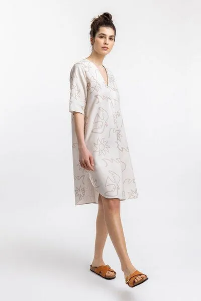 Rotholz Rotholz Beachside Kaftan Kleid Off-White, Weiss, – Produktbild 1 von 4