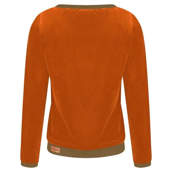 Frija Omina Frija Omina Bio Nicki Pullover Onne, Karamell/graubraun (orange), – Produktbild 3 von 4