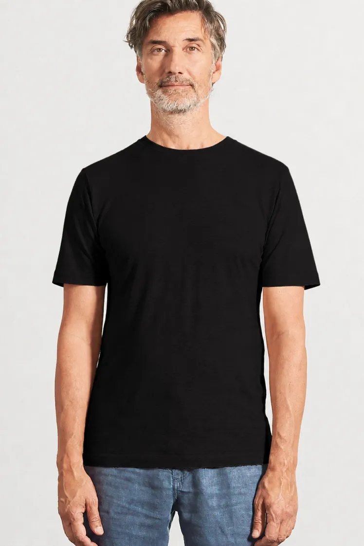 HempAge Hempage Herren vegan T-Shirt Slim Fit Schwarz, Schwarz, – Produktbild 3 von 4