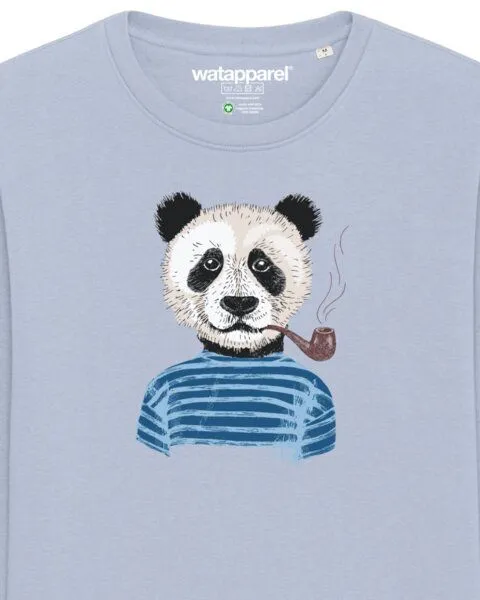 watapparel watapparel Sweatshirt Unisex Panda, Serene blue, – Produktbild 3 von 3
