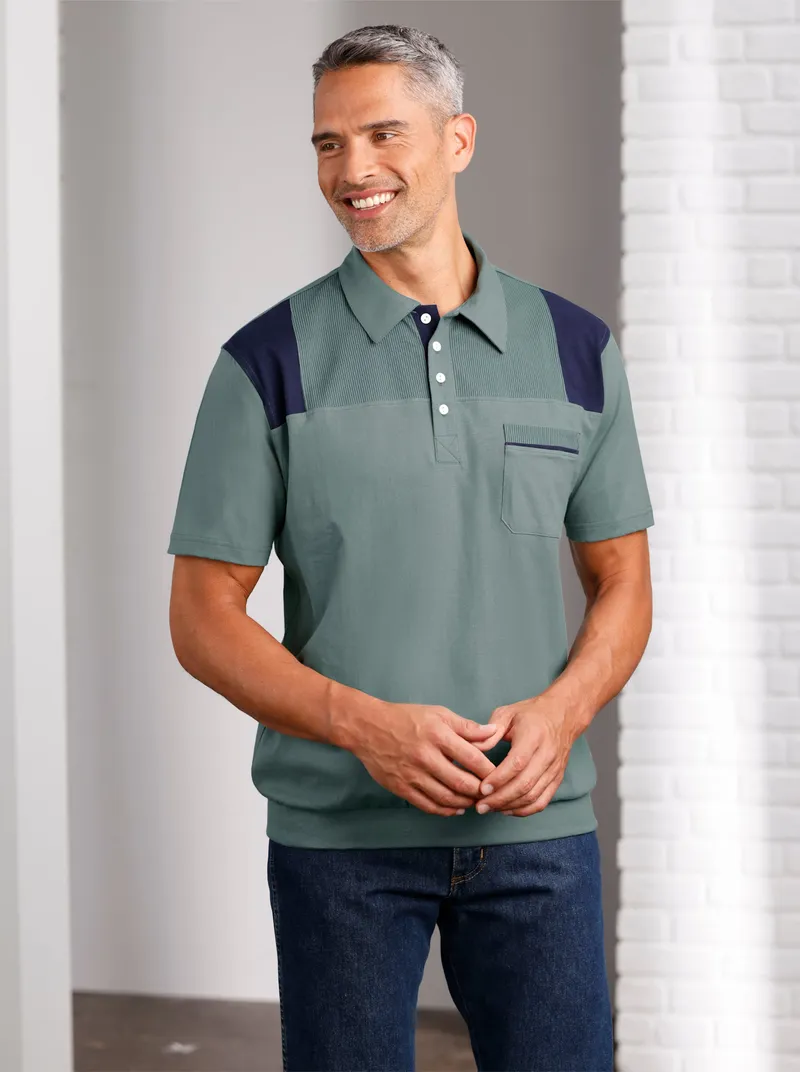 Witt Poloshirt, Jadegrün-marine, – Produktbild 1 von 3