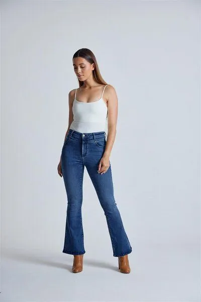 Flax and Loom Flax and Loom Schlaghose Skinny Fit Modell: Mavis, Azure (blau), – Produktbild 3 von 5