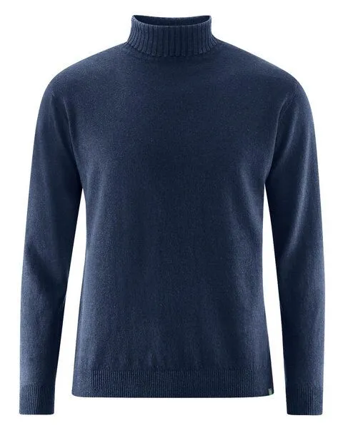 HempAge HempAge Herren Rollkragenpullover Hanf Bio Baumwolle, Navy, – Produktbild 2 von 3