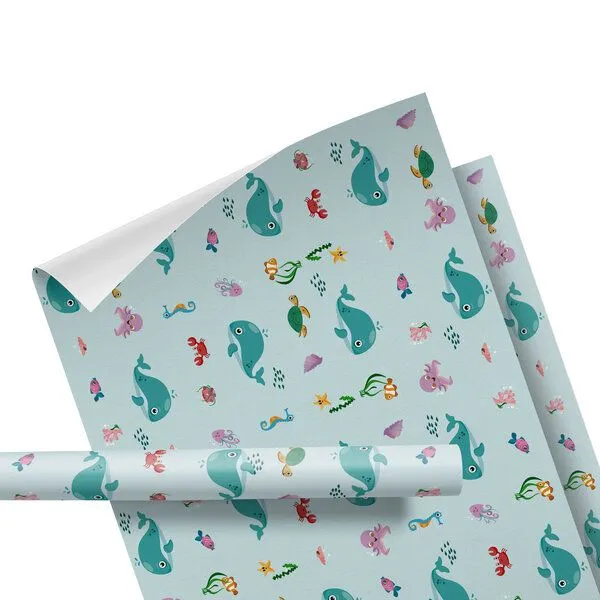 Fines Papeterie Fines Papeterie 3m Geschenkpapier für Kinder Motiv Meer auf Rolle 300x47 cm – Produktbild 4 von 4
