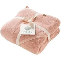 People Wear Organic People Wear Organic Biobaby Kapuzenhandtuch, Frottee, 100% Baumwolle (kbA), 80x80cm, Rosé, – Produktbild 1 von 1