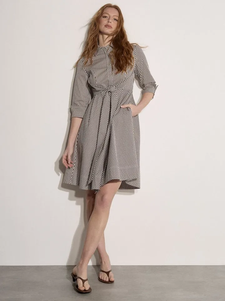 Apricot Apricot Minikleid Minikleid aus Baumwolle (Stoffgürtel) mit seitlichen Streifen, Braun, – Produktbild 1 von 5