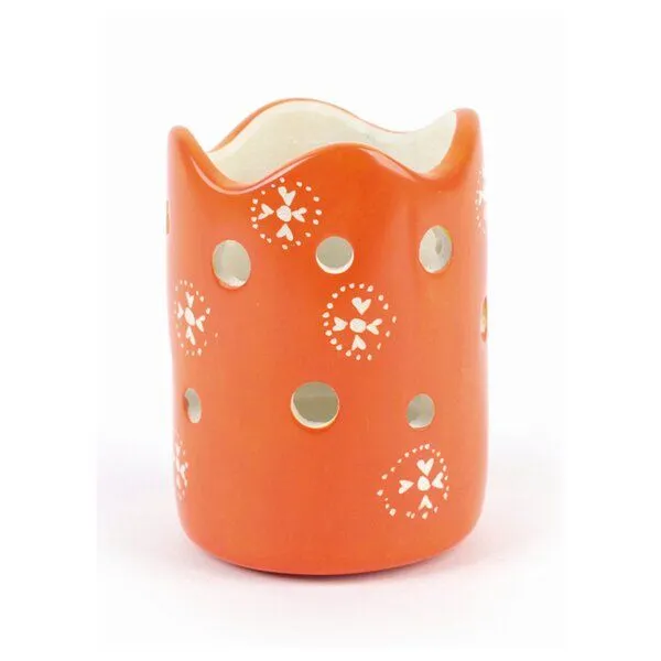 El Puente El Puente Teelichthalter "Herzblume" | Fair Trade & Handmade aus Kenia, Orange, – Produktbild 1 von 1