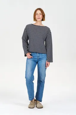 KOMODO KOMODO Damen vegan Top June Marineblau Gestreift – Produktbild 1 von 1