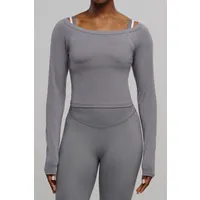 SEAAV SEAAV Damen vegan Top Boatneck Storm Grey – Produktbild 1 von 1
