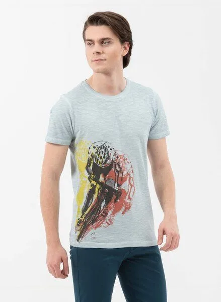 ORGANICATION ORGANICATION Garment Dyed T-Shirt aus Bio-Baumwolle mit Print, Miami sky, – Produktbild 4 von 4